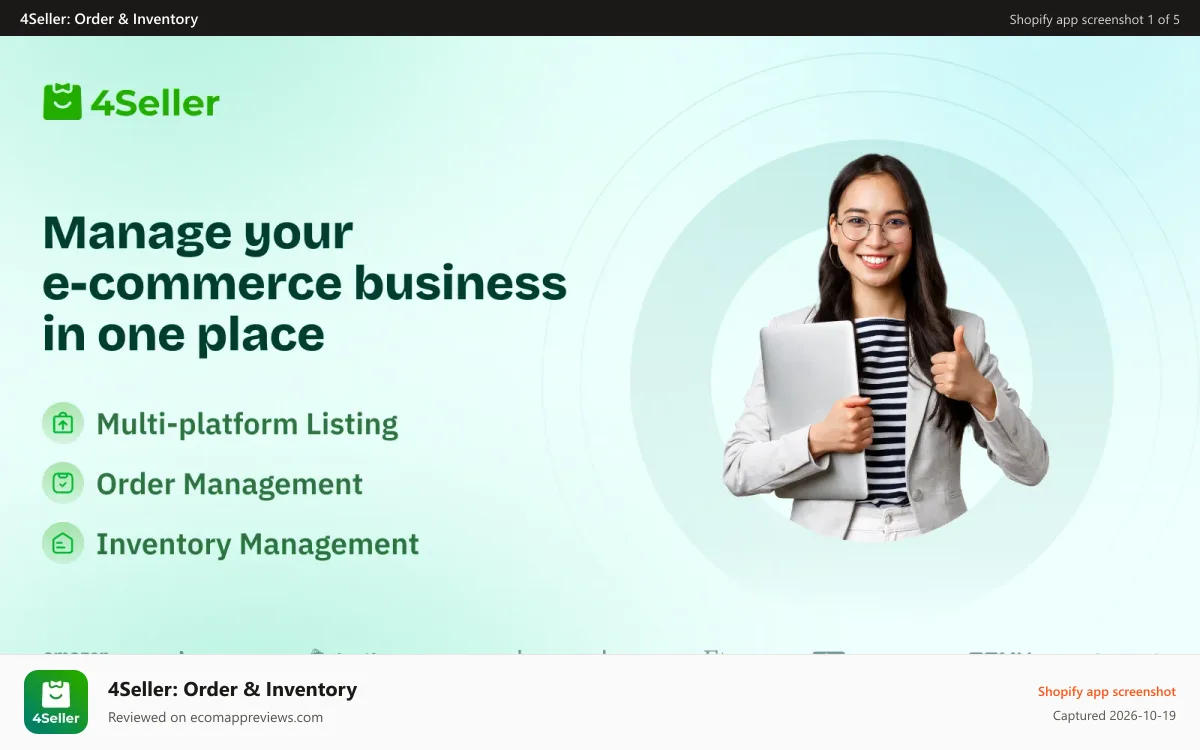 4Seller: Order & Inventory Shopify app screenshot: 4Seller Listing&Order Ship&Inventory