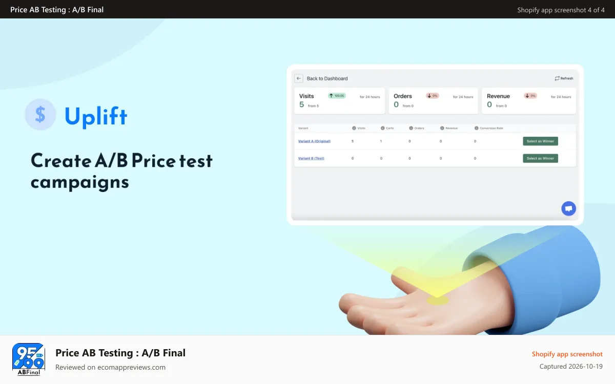 Price AB Testing : A/B Final Shopify app screenshot: set duration to run test Price Optimization