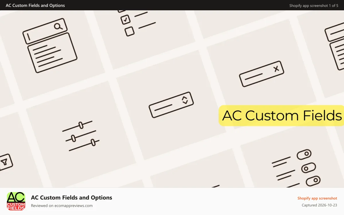 AC Custom Fields and Options Shopify app screenshot: AC Rich Snippets