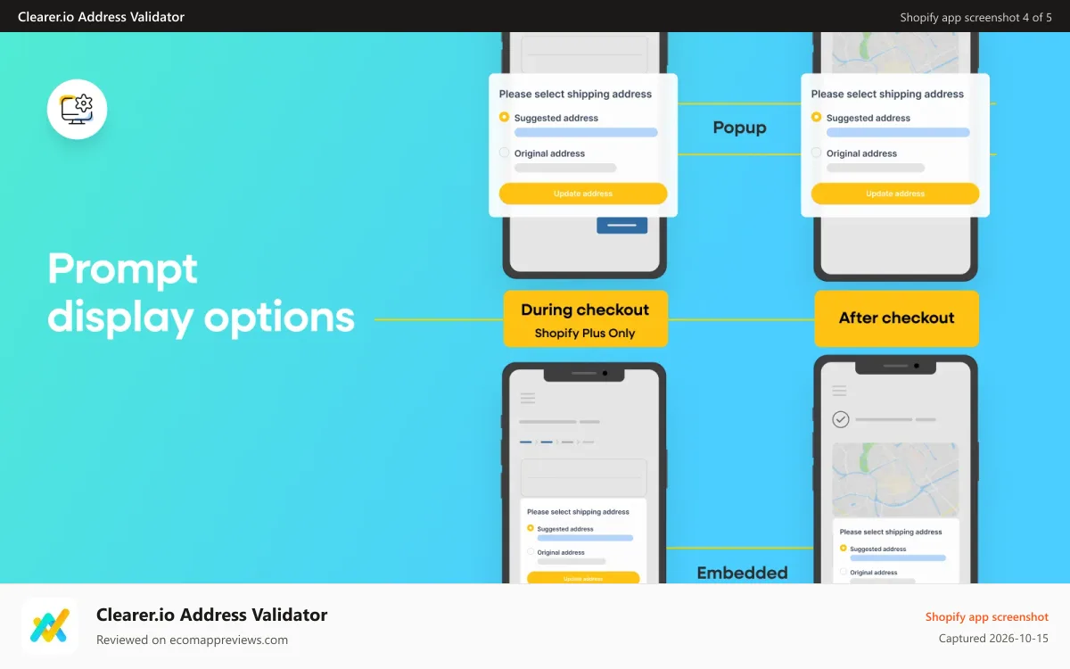 Clearer.io Address Validator Shopify app screenshot: Prevent undeliverable shipments to PO Boxes & invalid addresses