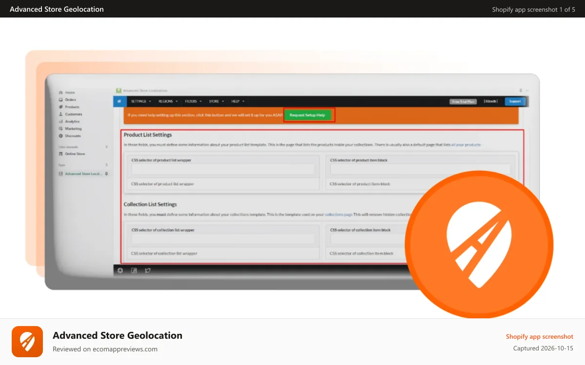 Advanced Store Geolocation Shopify app screenshot: Make your products only available in certain regions