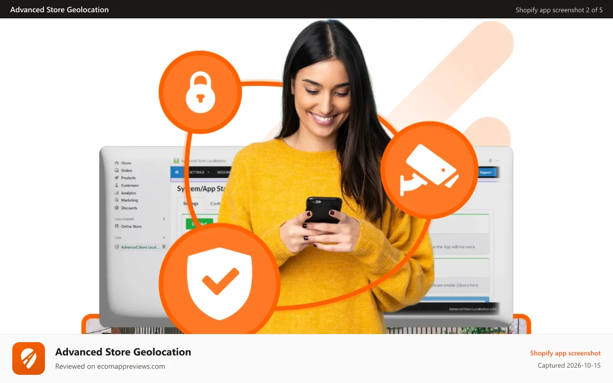 Advanced Store Geolocation Shopify app screenshot: No private information is recorded except your email address.