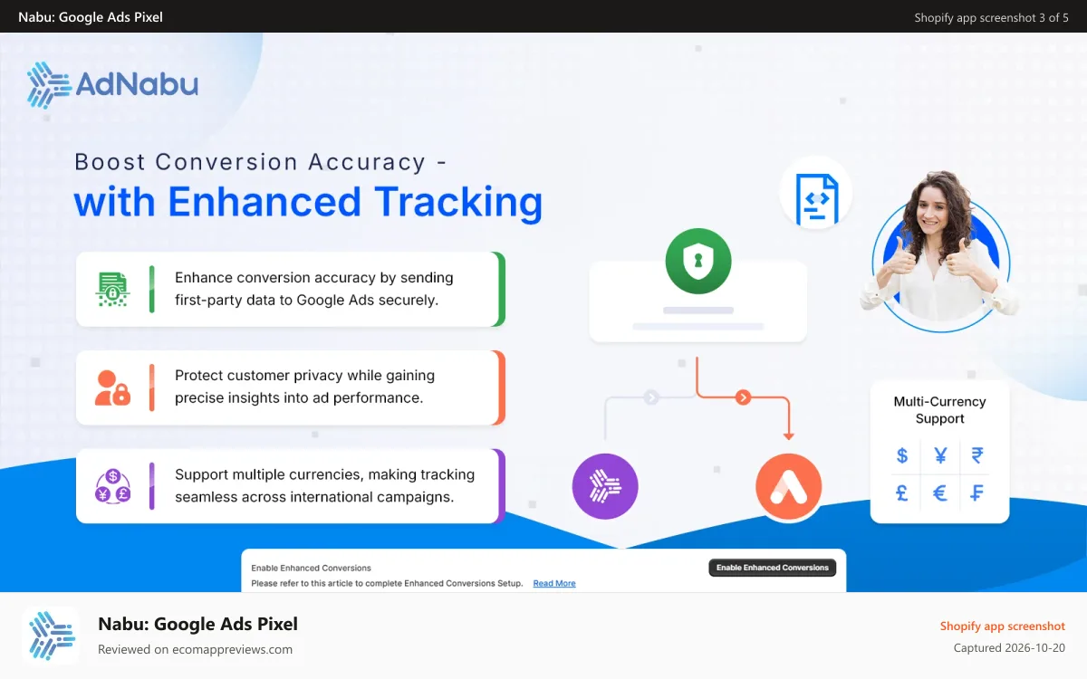 Nabu: Google Ads Pixel Shopify app screenshot: Avoid duplicate conversion pixels and double-counted conversions