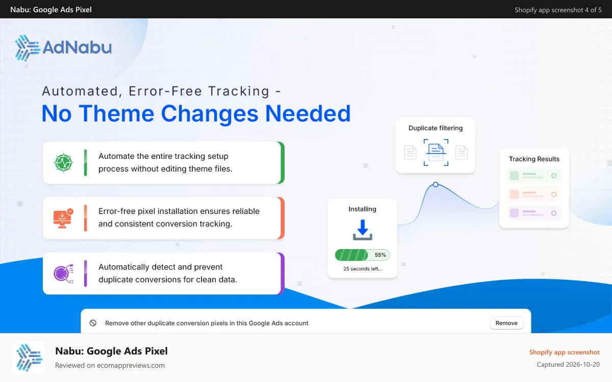 Nabu: Google Ads Pixel Shopify app screenshot: Agency & MCC support for Google Ads conversion tracking