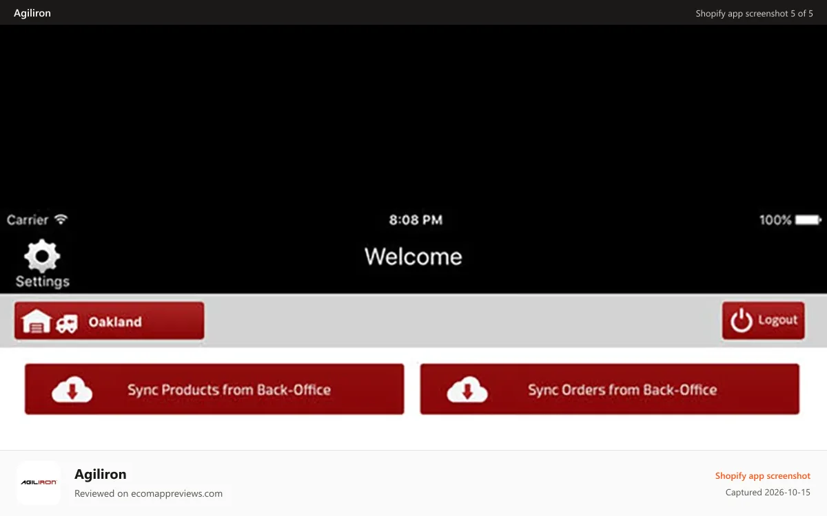 Agiliron Shopify app screenshot: Warehouse Management