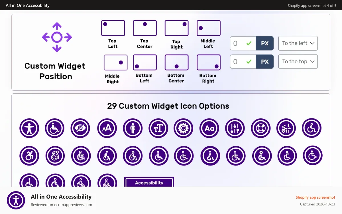 All in One Accessibility Shopify app screenshot: All in One Accessibility