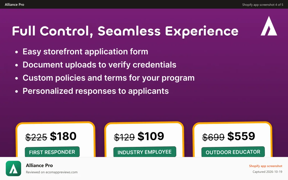 Alliance Pro Shopify app screenshot: A new revenue stream with Alliance Pro
