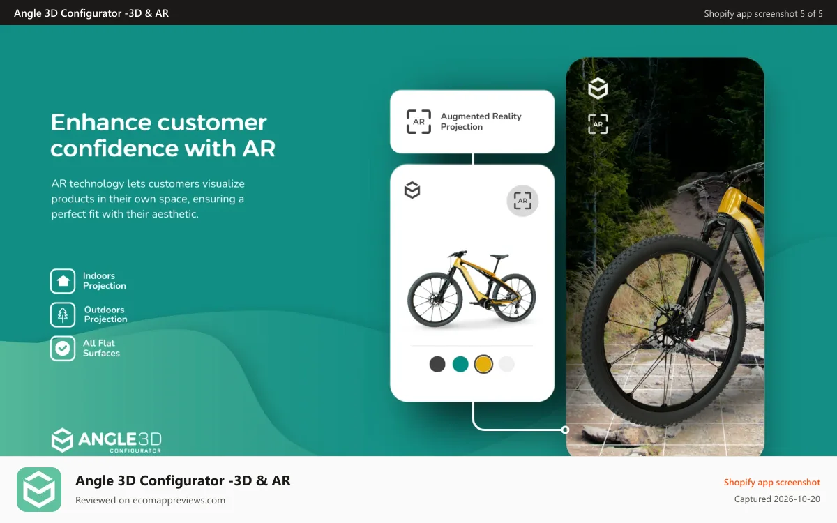 Angle 3D Configurator ‑3D & AR Shopify app screenshot: Augmented reality