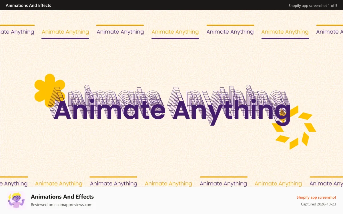 Animations And Effects Shopify app screenshot: Animate Anything Image
