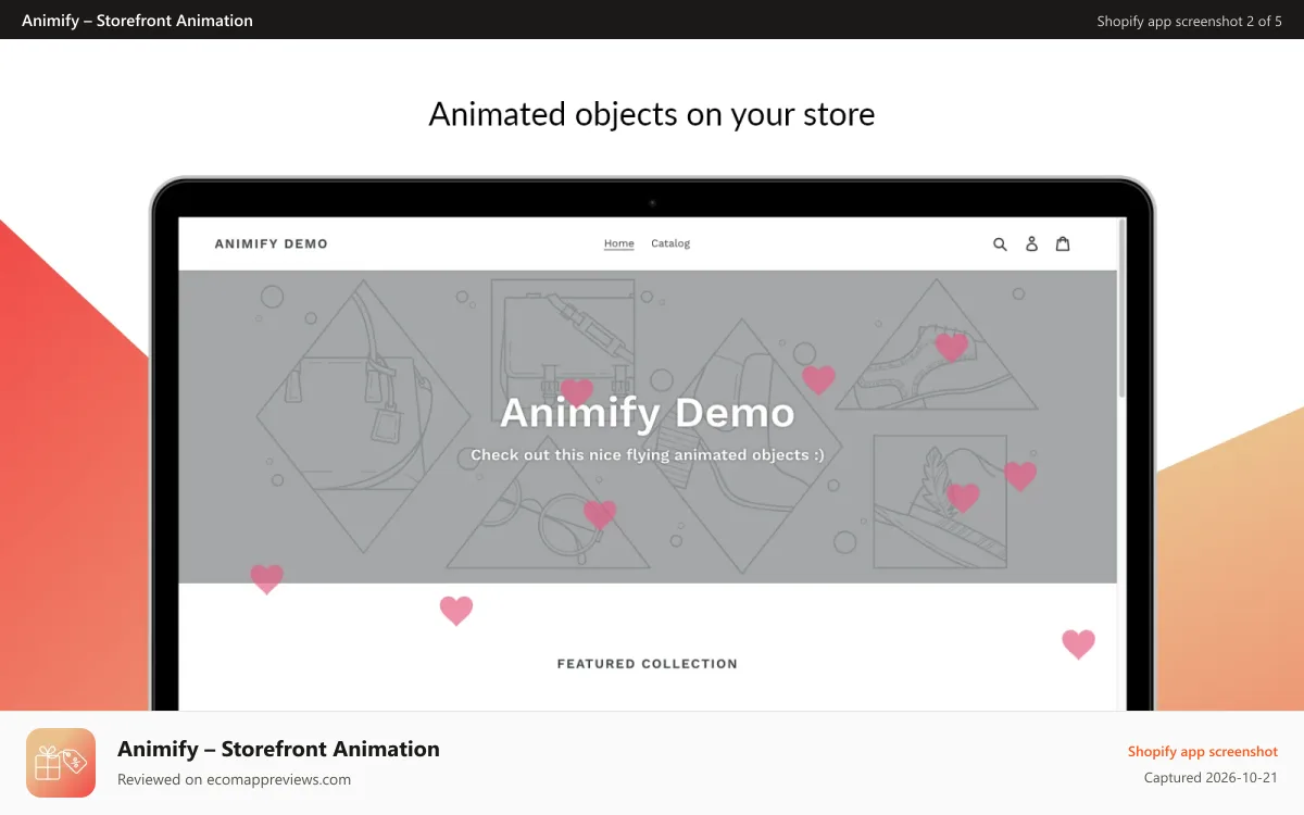 Animify – Storefront Animation Shopify app screenshot: Animify – holidays, sale, winter, spring animations for Shopify