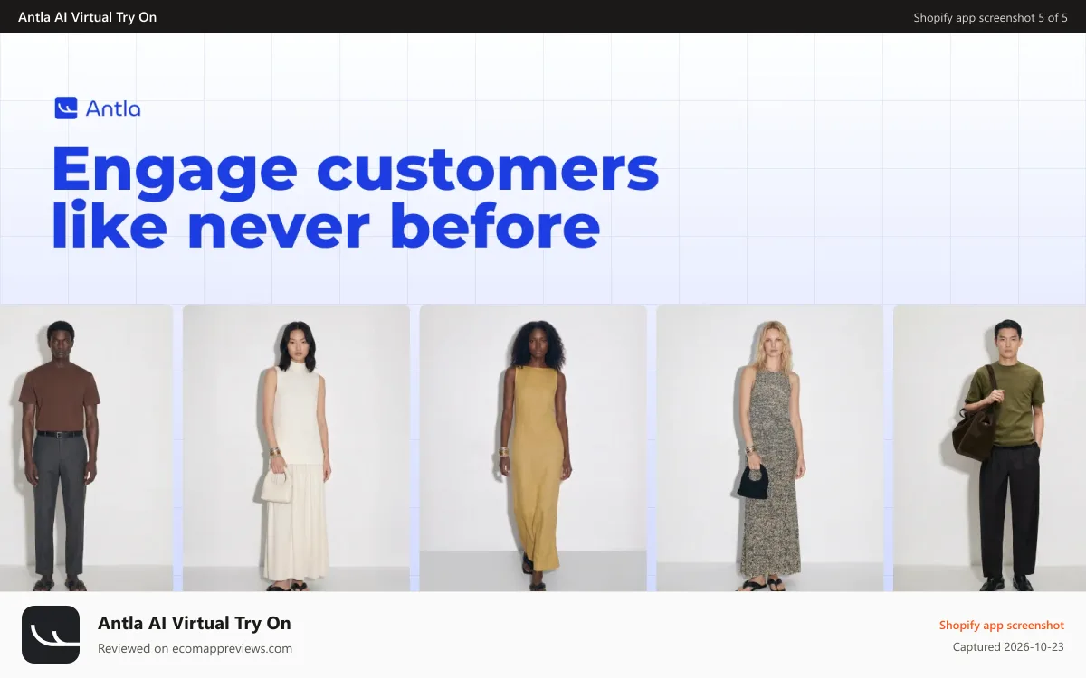 Antla AI Virtual Try On Shopify app screenshot: Reduce returns rates with virtual try on