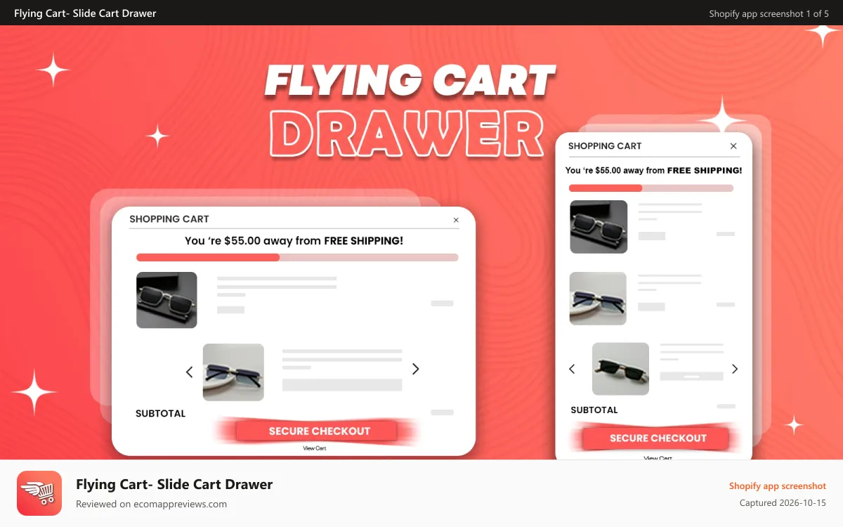 Flying Cart‑ Slide Cart Drawer Shopify app screenshot: Flying Cart Banner