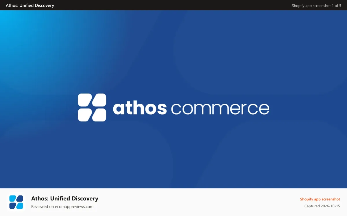 Athos: Unified Discovery Shopify app screenshot: Drive revenue by unifying discovery