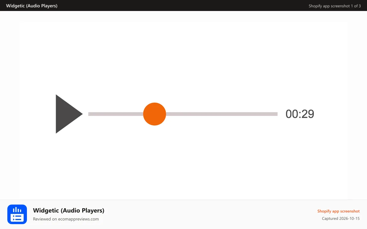 Widgetic (Audio Players) Shopify app screenshot: A sample layout.