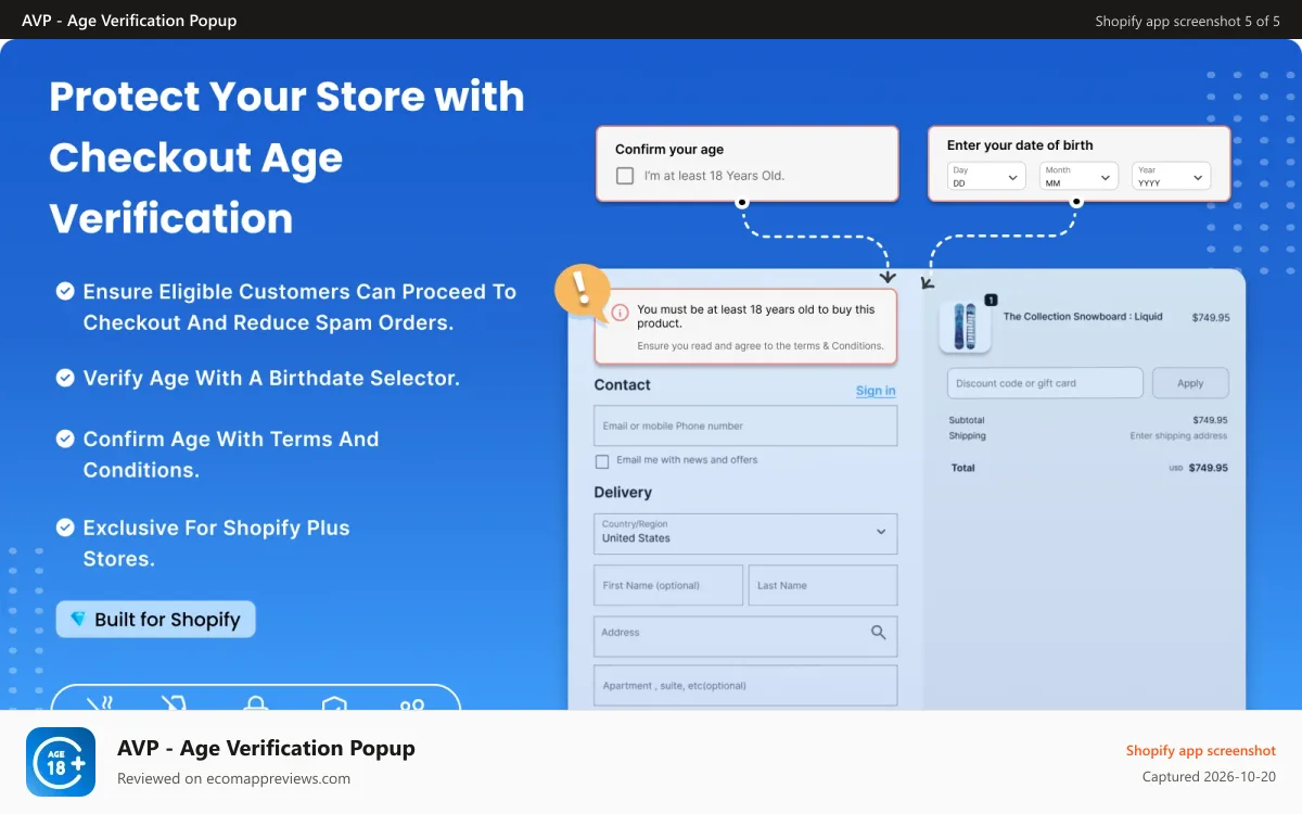 AVP ‑ Age Verification Popup Shopify app screenshot: Design age verification according to your theme.