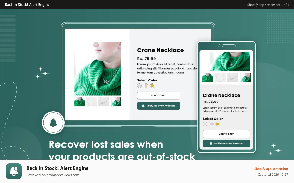 Back In Stock! Alert Engine Shopify app screenshot: Customize Back in Stock buttons to meet your brand.
