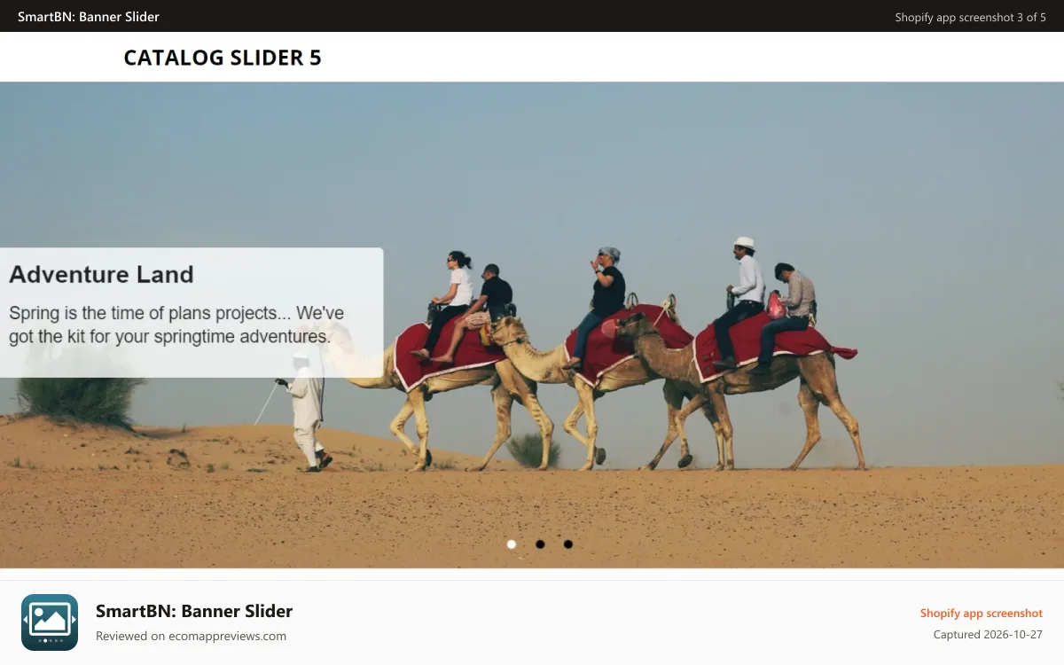 SmartBN: Banner Slider Shopify app screenshot: banner slider