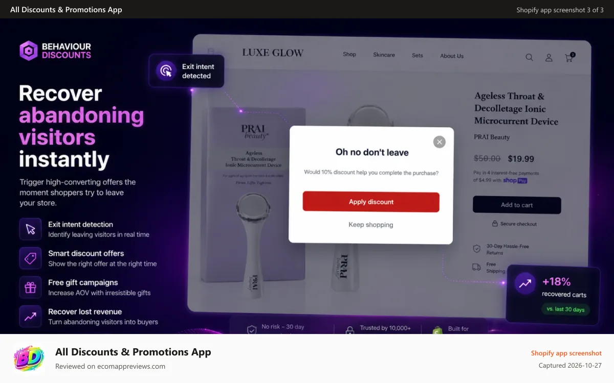 All Discounts & Promotions App Shopify app screenshot: Customise popup