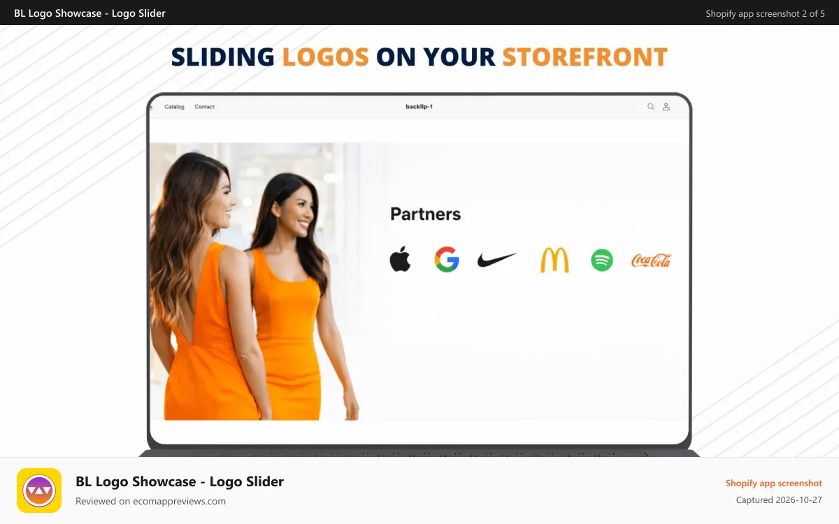 BL Logo Showcase ‑ Logo Slider Shopify app screenshot: Logo carousel displayed on a storefront homepage
