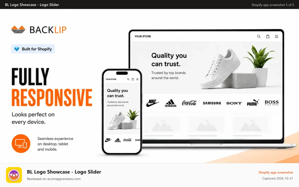 BL Logo Showcase ‑ Logo Slider Shopify app screenshot: Logo carousel responsive on a mobile screen