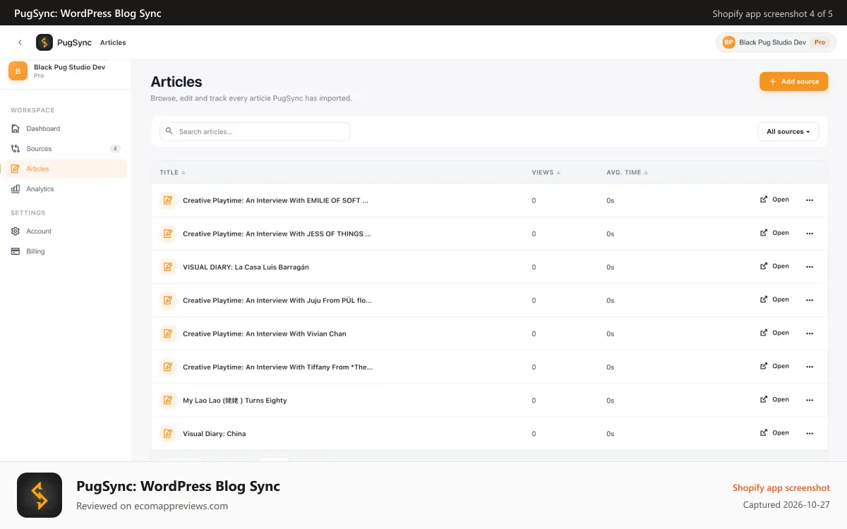 PugSync: WordPress Blog Sync Shopify app screenshot: Images rehosted on PugSync's CDN