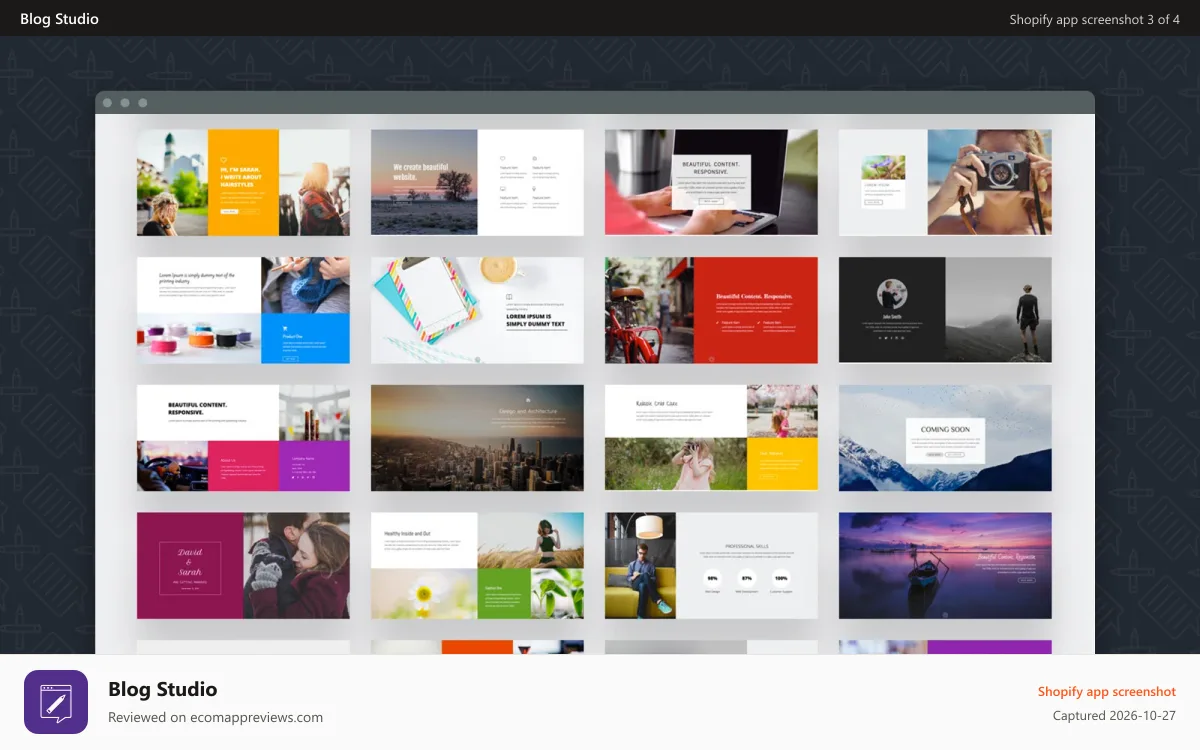 Blog Studio Shopify app screenshot: Blog posts as unique as you want them to be