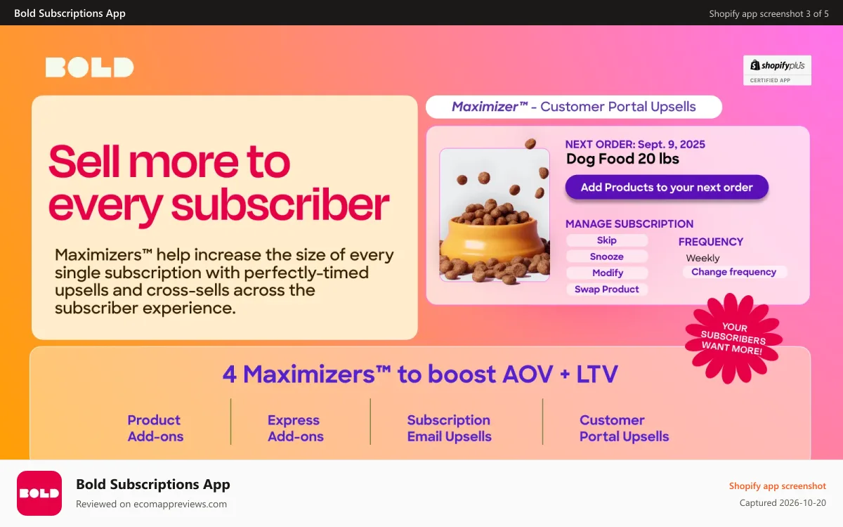 Bold Subscriptions App Shopify app screenshot: Sell More Subscriptions to Subscribers With Bold Subscriptions