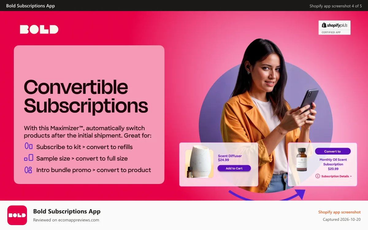 Bold Subscriptions App Shopify app screenshot: Sell Convertible Subscriptions with Our Shopify Subscription App