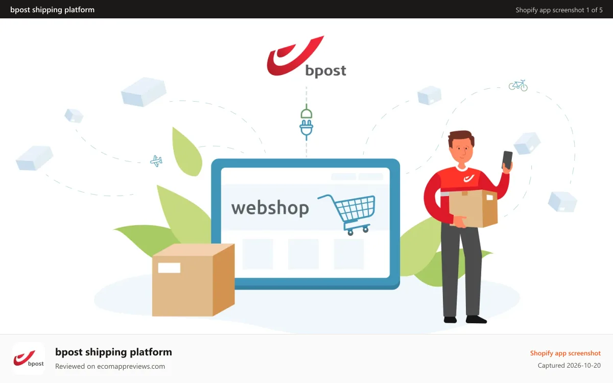bpost shipping platform Shopify app screenshot: bpost shipping platform