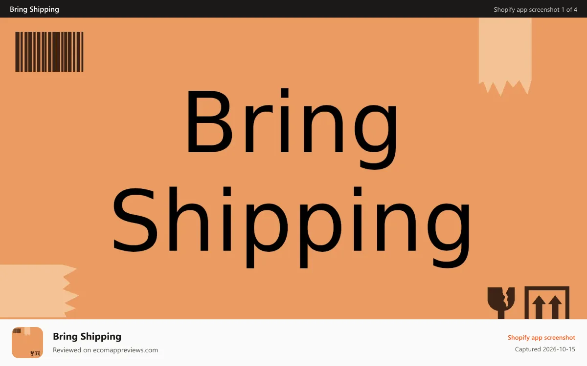 Bring Shipping Shopify app screenshot: Checkout shipping to label