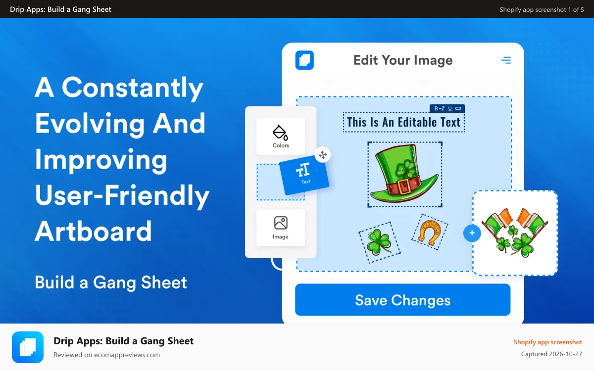 Drip Apps: Build a Gang Sheet Shopify app screenshot: sample picture of a built gang sheet