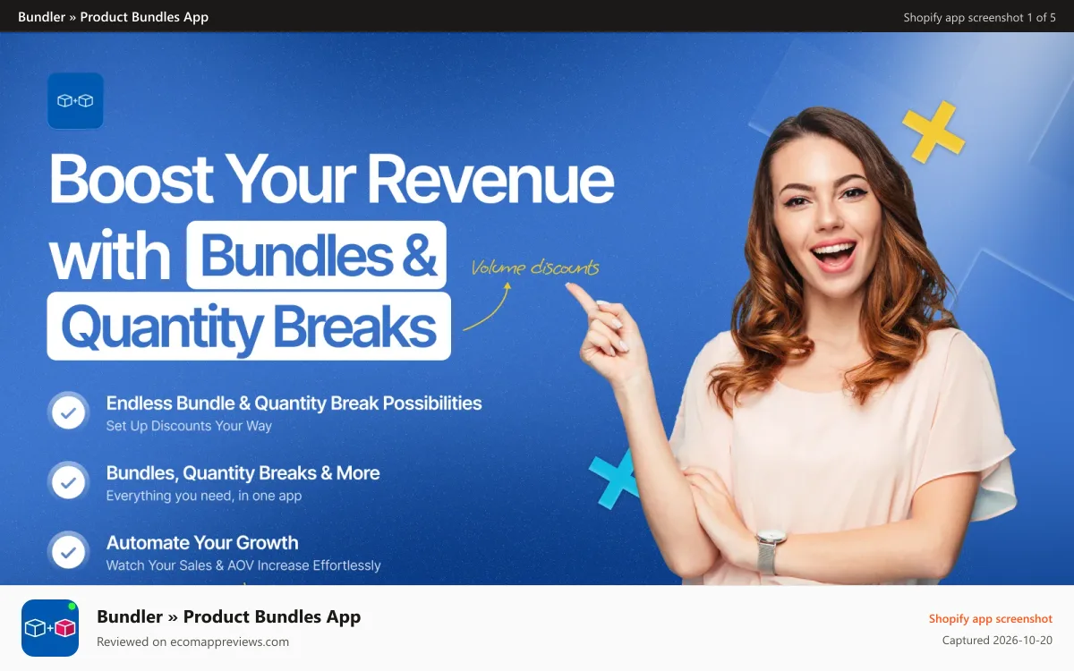 Bundler » Product Bundles App Shopify app screenshot: Bundler™ app allows you to easily create product bundles