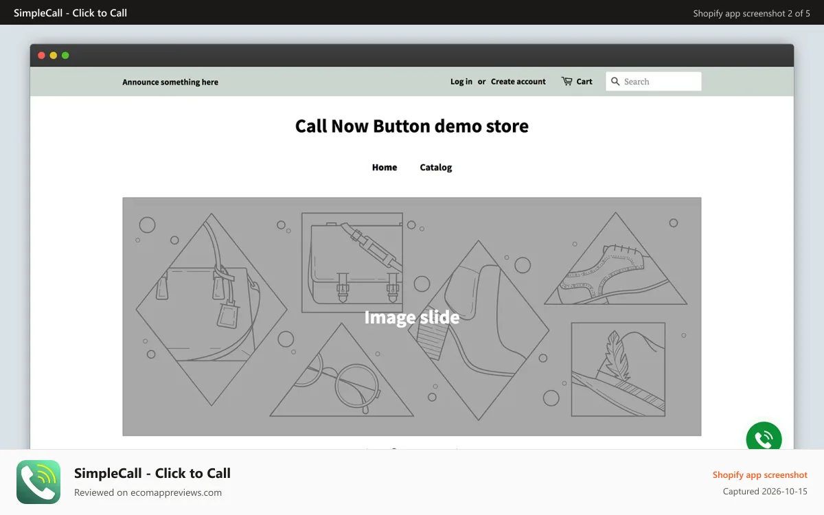 SimpleCall ‑ Click to Call Shopify app screenshot: screenshot-1