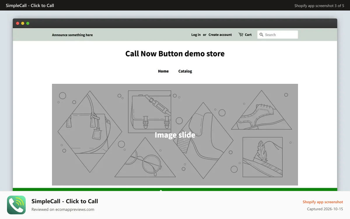 SimpleCall ‑ Click to Call Shopify app screenshot: screenshot-2