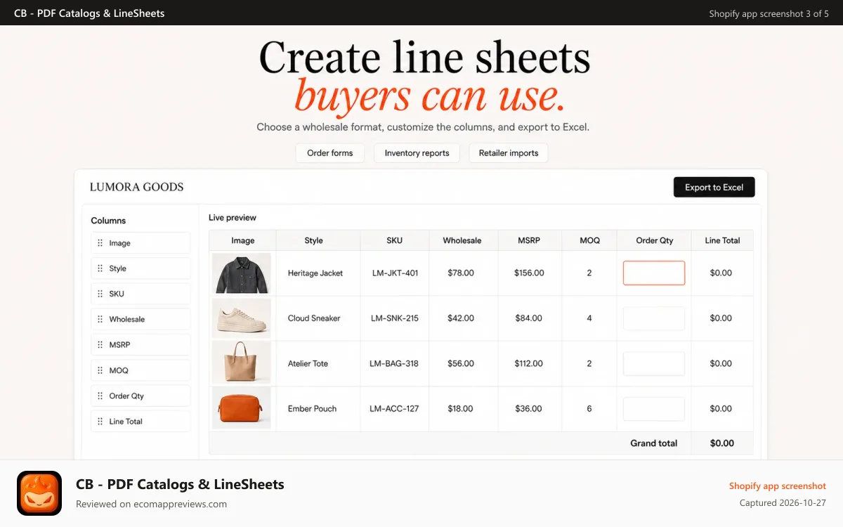 CB ‑ PDF Catalogs & LineSheets Shopify app screenshot: Start with a template. Make it yours.