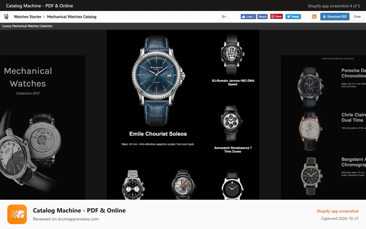 Catalog Machine ‑ PDF & Online Shopify app screenshot: Preview and share