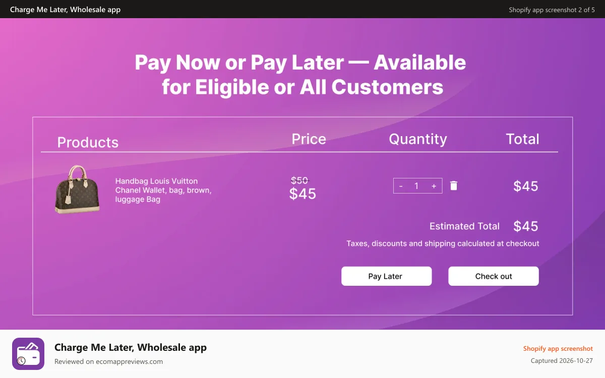 Charge Me Later, Wholesale app Shopify app screenshot: App admin settings with translations
