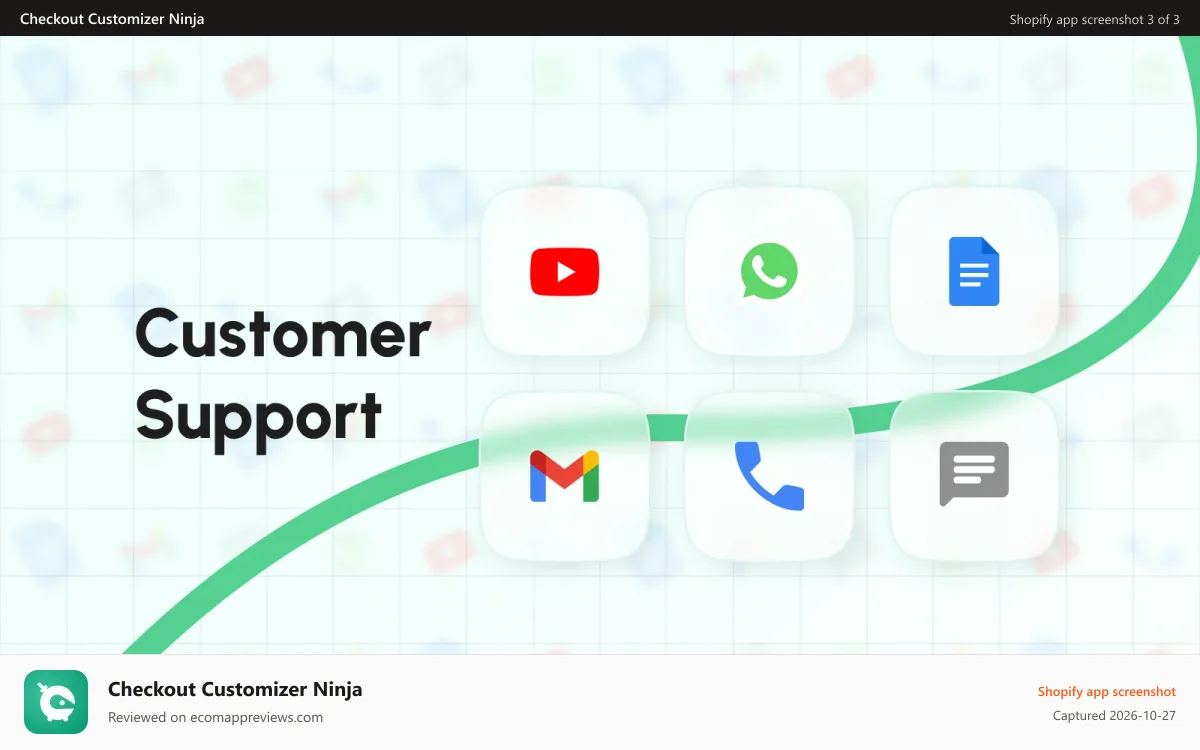 Checkout Customizer Ninja Shopify app screenshot: Trustpilot reviews displayed at checkout