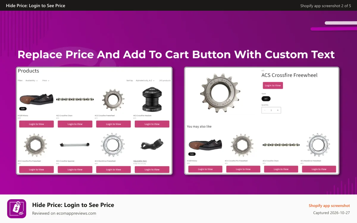 Hide Price: Login to See Price Shopify app screenshot: hide-price-banner-1