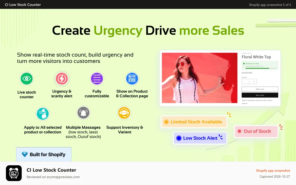 CI Low Stock Counter Shopify app screenshot: low-stock-counter-banner-4