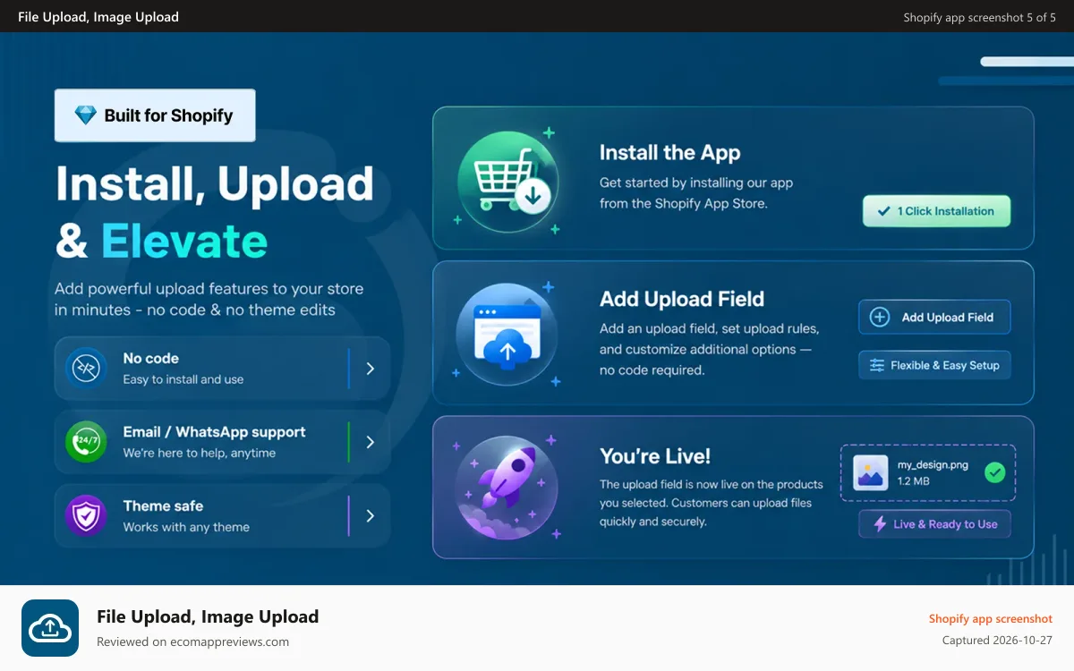 File Upload, Image Upload Shopify app screenshot: File Upload, Image Upload - 4