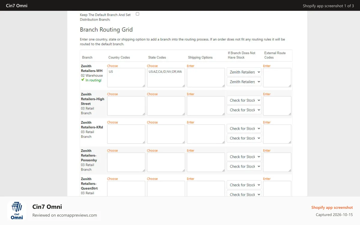 Cin7 Omni Shopify app screenshot: Set automation rules for faster shipments.