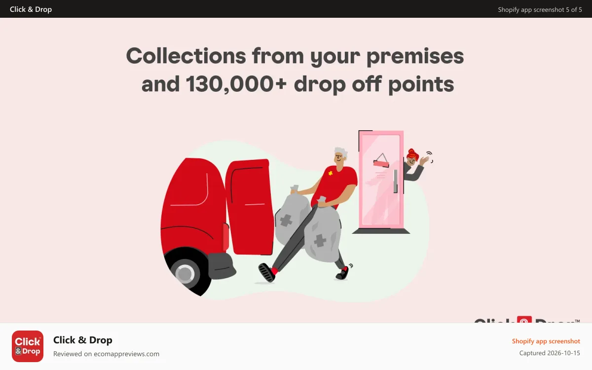 Click & Drop Shopify app screenshot: Click & Drop Collections
