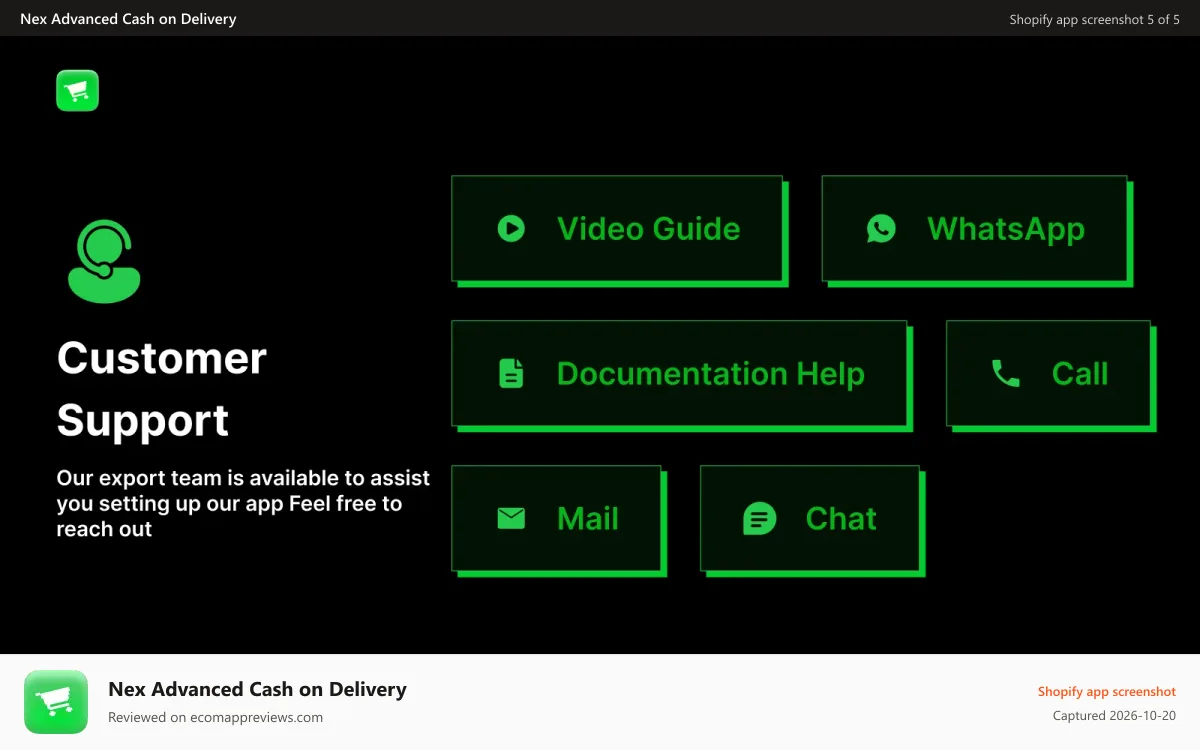 Nex Advanced Cash on Delivery Shopify app screenshot: cod fees