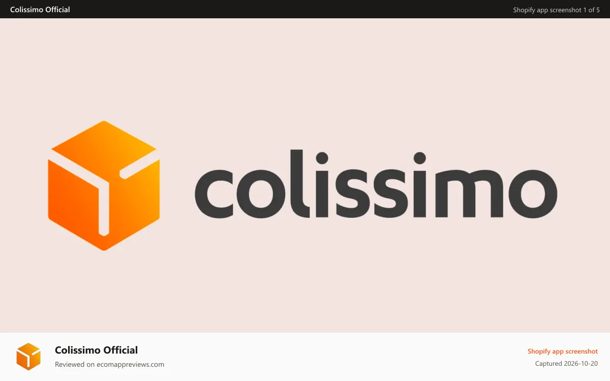 Colissimo Official Shopify app screenshot: logo Colissimo