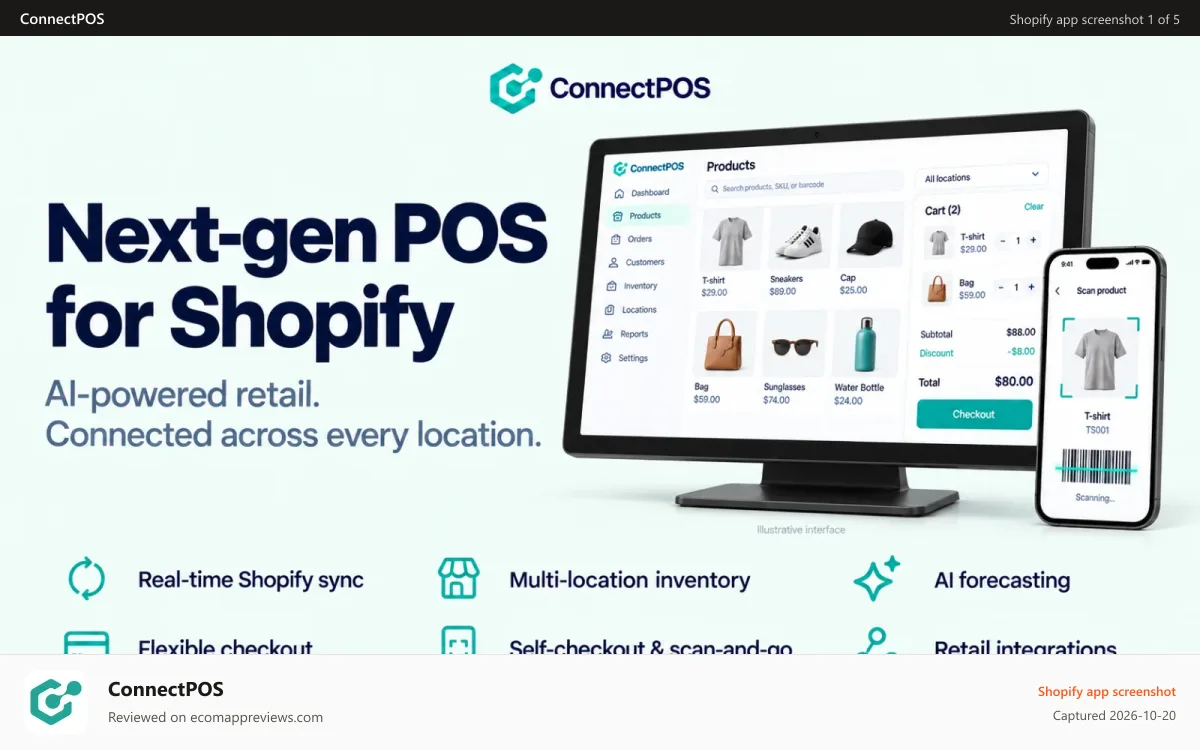 ConnectPOS Shopify app screenshot: Shopify POS by ConnectPOS Next-gen POS Platform