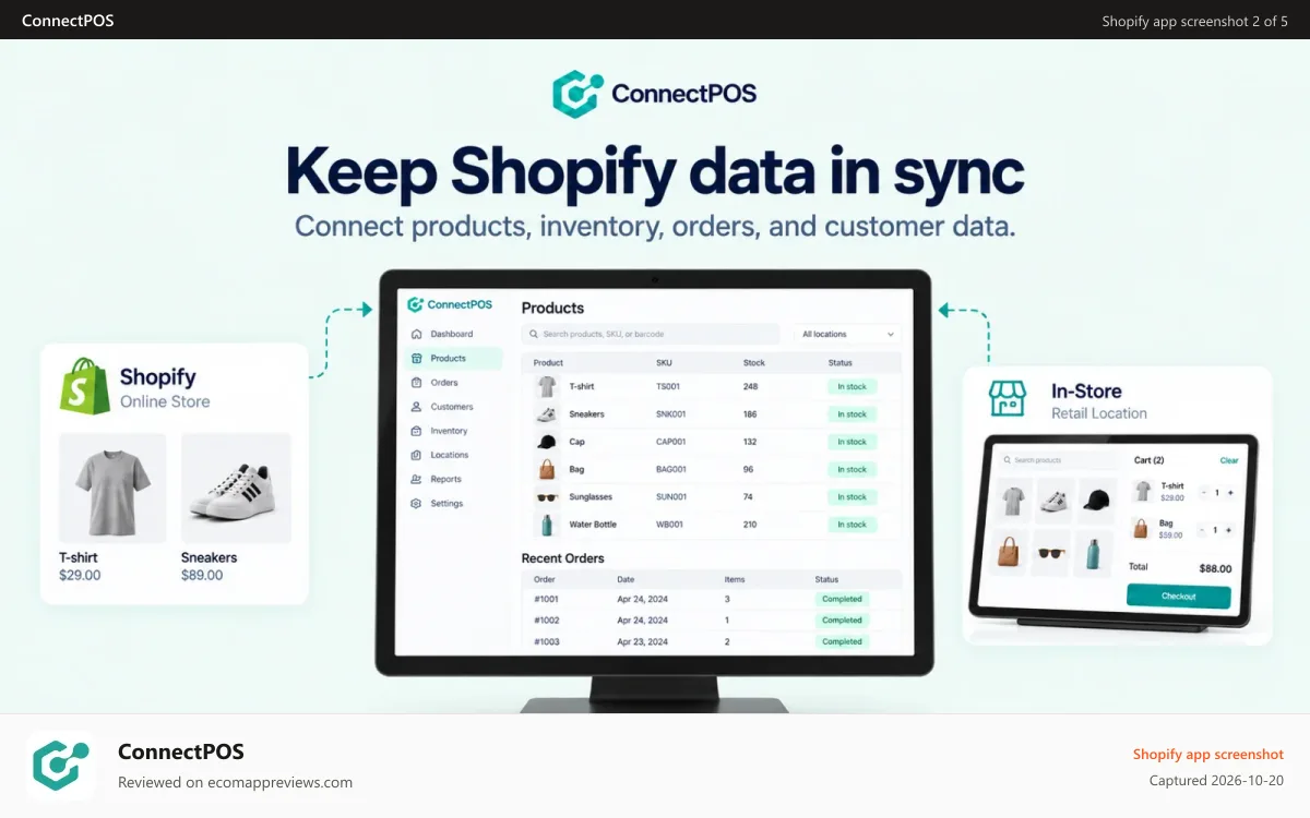 ConnectPOS Shopify app screenshot: Shopify POS by ConnectPOS management multiple locations