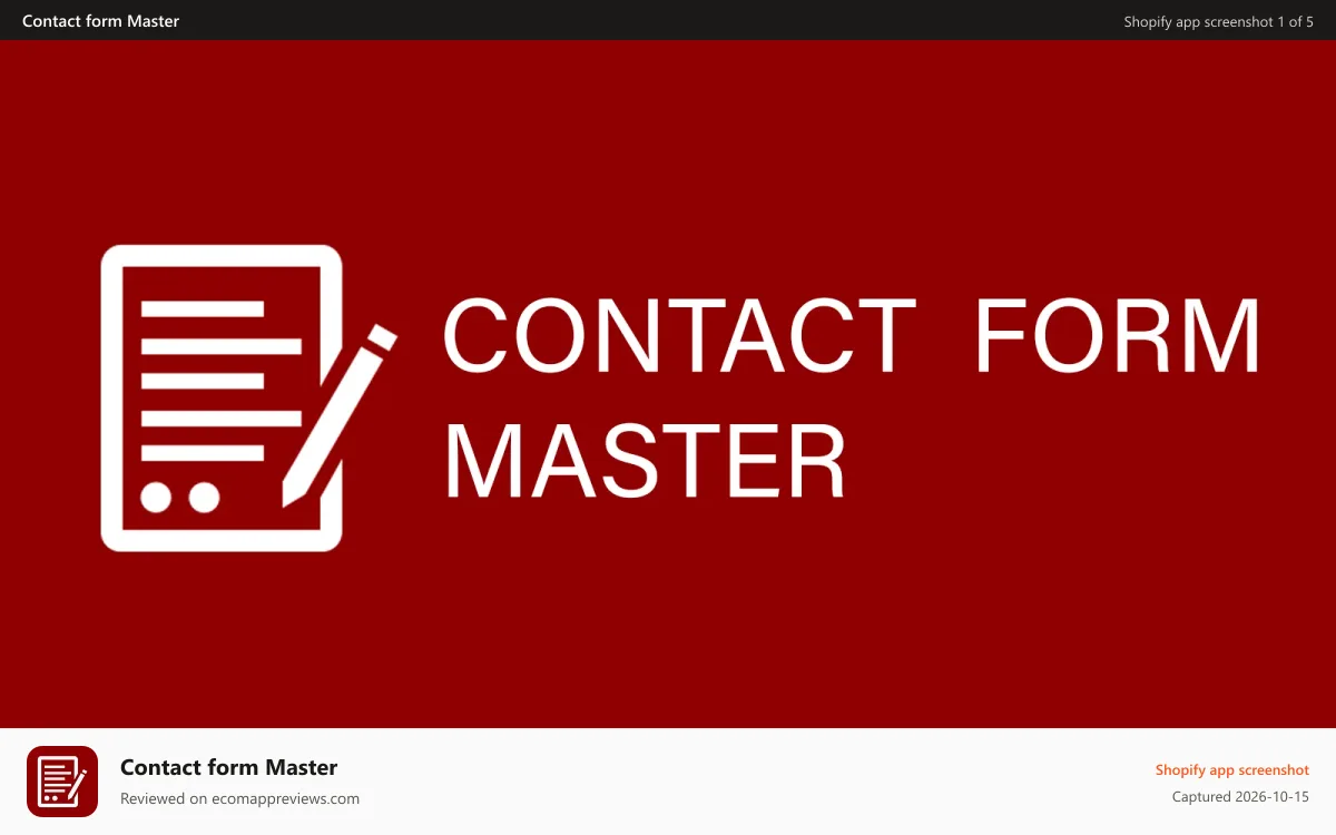 Contact form Master Shopify app screenshot: Contact form