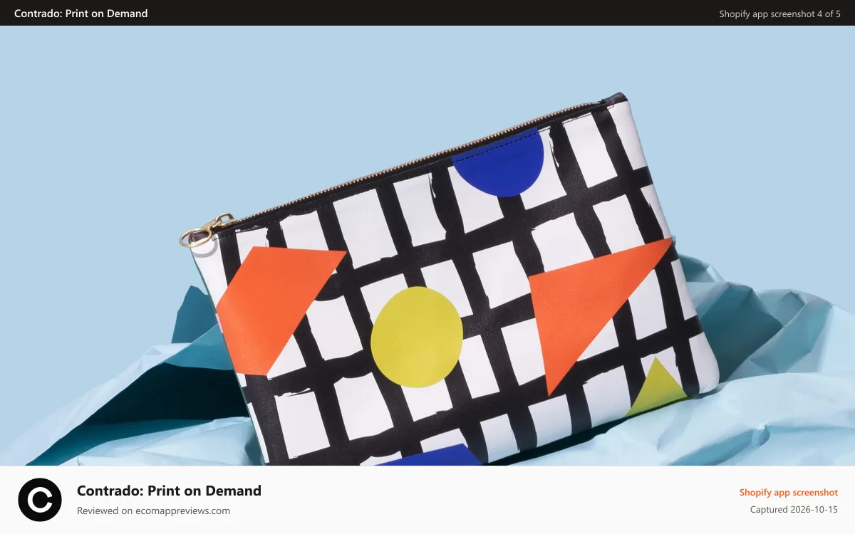 Contrado: Print on Demand Shopify app screenshot: print on demand marketplace - hand-made Pochette