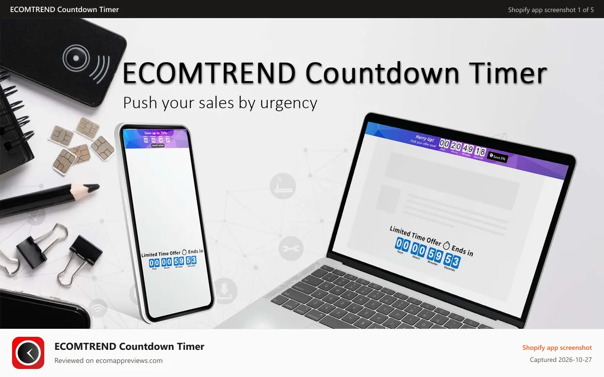 ECOMTREND Countdown Timer Shopify app screenshot: ECOMTREND Countdown Timer shopify app cover image